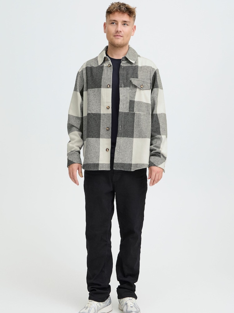 !Solid Blue Versatile Relaxed Fit Shirt With Buttons - Image 1 of 5 !Solid Blue Versatile Relaxed Fit Shirt With Buttons - Image 1 of 5