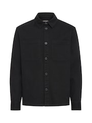 !Solid Black Ollie Long Sleeve Button Overshirt - Image 5 of 5