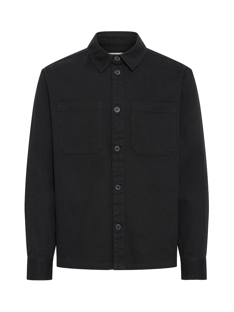 !Solid Black Ollie Long Sleeve Button Overshirt - Image 5 of 5