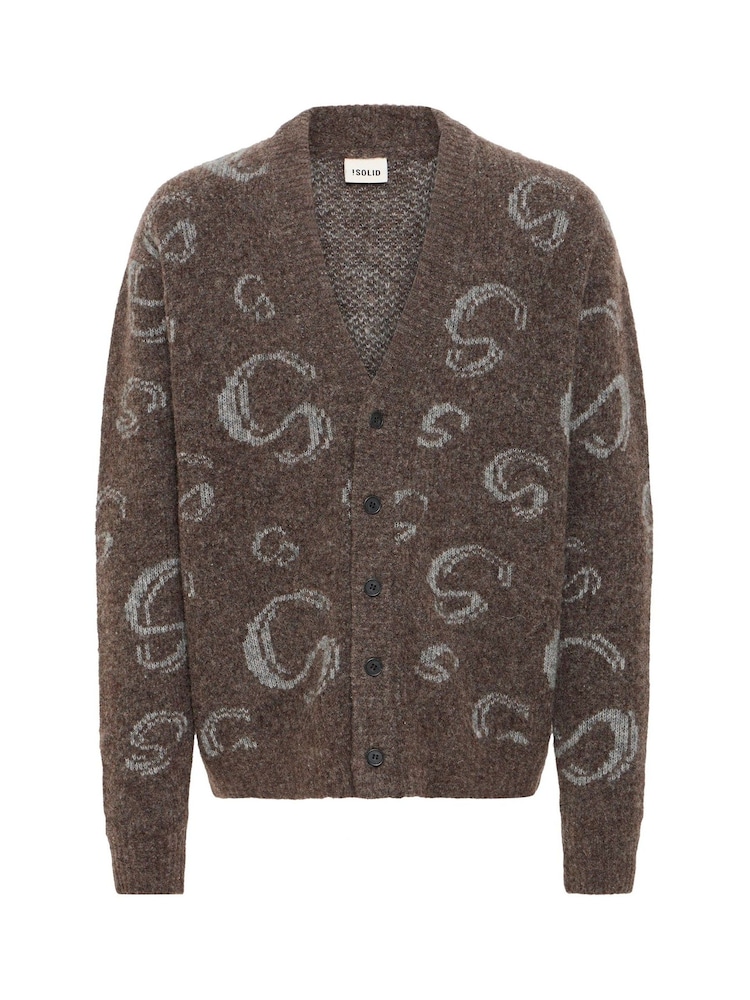 !Solid Brown Long Sleeve V-Neck Cardigan - Image 5 of 5 !Solid Brown Long Sleeve V-Neck Cardigan - Image 5 of 5