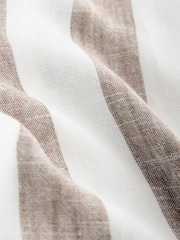 Neutral Stripe Linen Blend Smart Front Wide Leg Trousers - Image 8 of 8