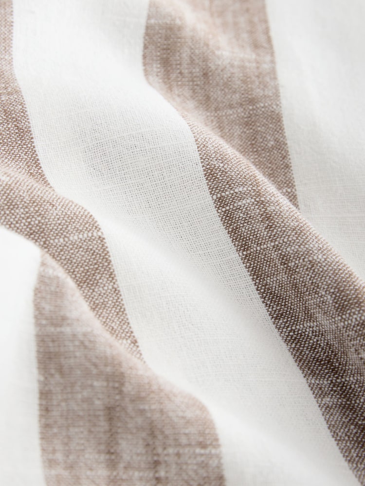 Neutral Stripe Linen Blend Smart Front Wide Leg Trousers - Image 8 of 8 Neutral Stripe Linen Blend Smart Front Wide Leg Trousers - Image 8 of 8