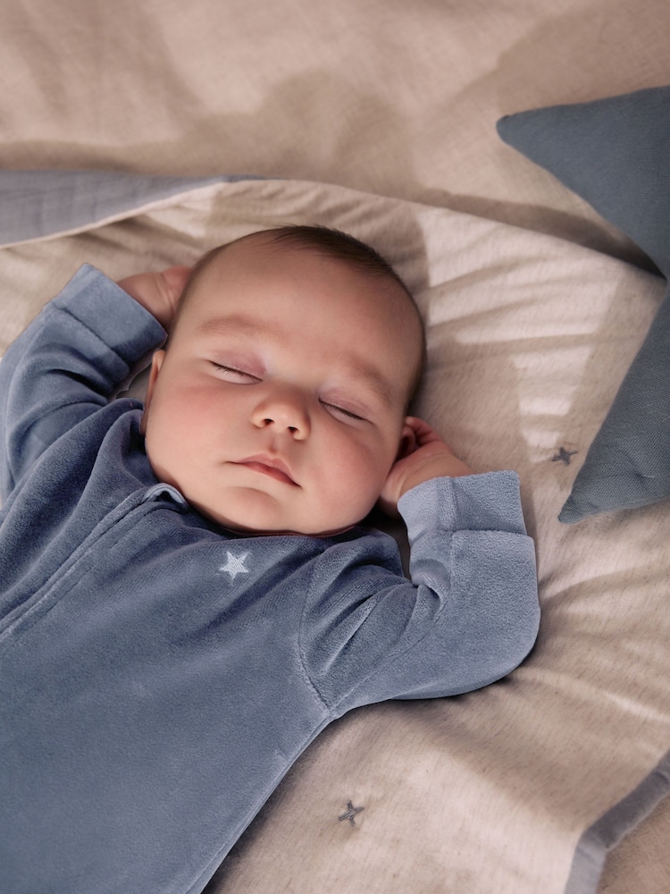 Plavi velur - Dvosmerni rar Beba Sleepsuits 2 paket (0mths-2god) - Slika 2 od 16