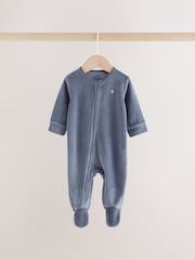 Plavi velur - Dvosmerni rar Beba Sleepsuits 2 paket (0mths-2god) - Slika 4 od 16
