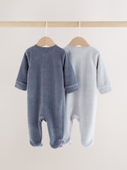 Plavi velur - Dvosmerni rar Beba Sleepsuits 2 paket (0mths-2god) - Slika 6 od 16