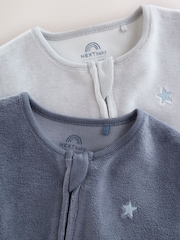 Plavi velur - Dvosmerni rar Beba Sleepsuits 2 paket (0mths-2god) - Slika 9 od 16