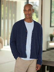 Denim Blue Relaxed Fit Cosy Cardigan - Image 1 of 4