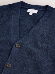 Denim Blue Relaxed Fit Cost Cardigan With Wool - Image 6 of 7