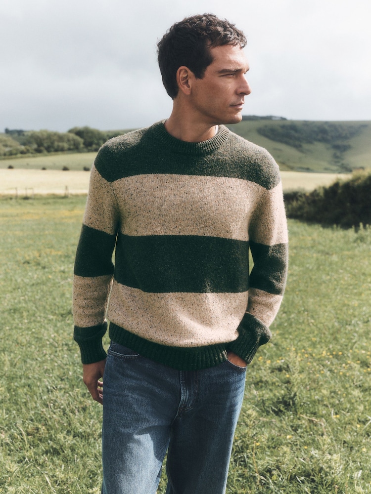 Raya verde/crudo - Suéter de punto con cuello redondo - Imagen 1 de 8