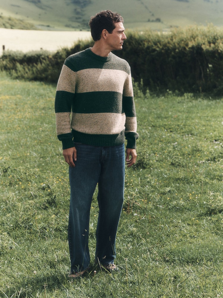 Raya verde/crudo - Suéter de punto con cuello redondo - Imagen 2 de 8