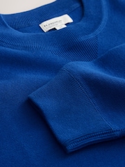 Cobalt Blue Relaxed Fit N. Premium Mid Weight Knitted Sweatshirt - Image 7 of 8