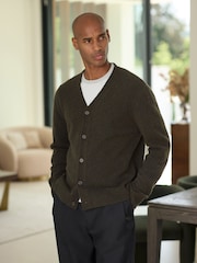 Khaki Green Relaxed Fit Cosy Cardigan - Image 5 of 5