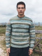 Green Spacedye Striped Jumper - Image 3 of 8