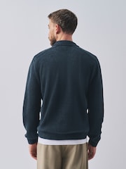 Темно-синий - Chenille Rib Polo Shirt - Изображение 4 10