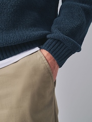 Темно-синий - Chenille Rib Polo Shirt - Изображение 6 10