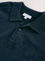 Темно-синий - Chenille Rib Polo Shirt - Изображение 8 10