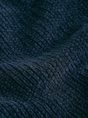Темно-синий - Chenille Rib Polo Shirt - Изображение 9 10