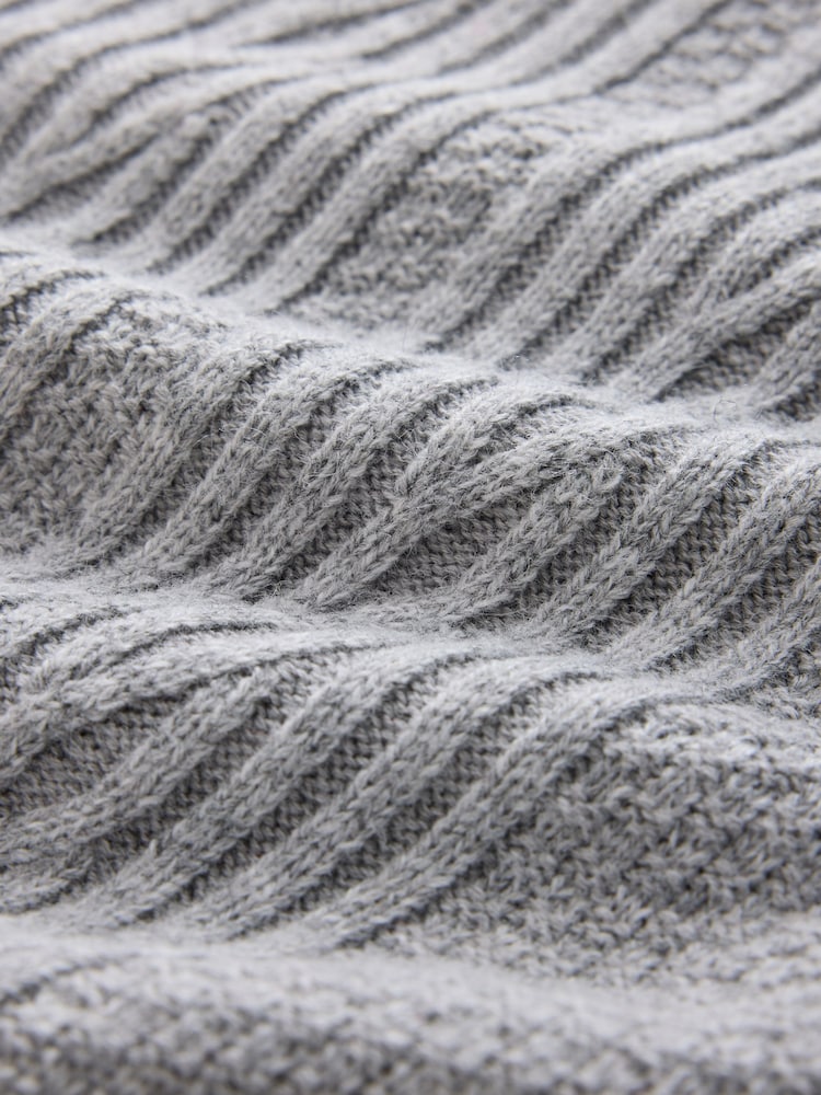 Grey N. Premium Cable-Knit Quarter Zip Jumper - Image 7 of 7 Grey N. Premium Cable-Knit Quarter Zip Jumper - Image 7 of 7