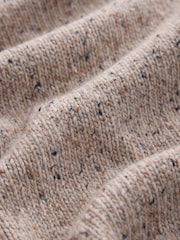Neutral Zip Through Knitted Jacket with Wool - Image 8 of 8