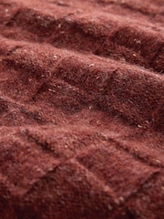 Rust Orange Textured Crew Neck Jumper - Image 8 of 8