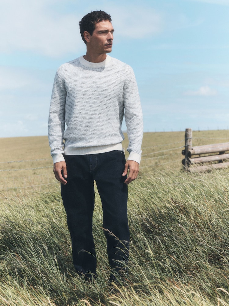 Ecru N. Premium  Cable Knitted Crew Neck Jumper With Wool - Image 2 of 7
