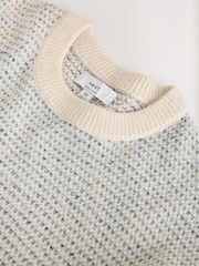 Ecru N. Premium  Cable Knitted Crew Neck Jumper With Wool - Image 6 of 7