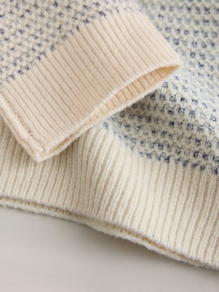 Ecru N. Premium  Cable Knitted Crew Neck Jumper With Wool - Image 7 of 7