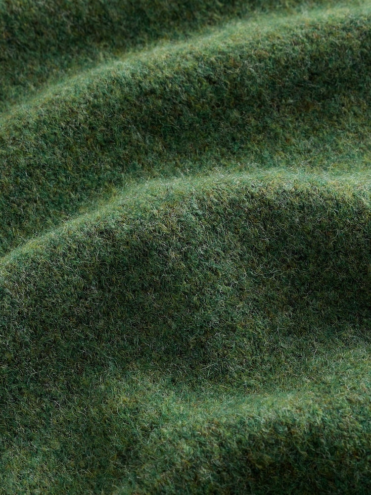 Green Relaxed Fit Cosy Crew Neck Jumper with Wool - Image 8 of 8