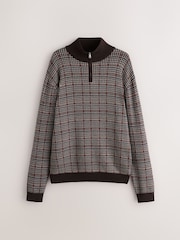Braun - Check Quarter Zip Jumper - Bild 6 von 8
