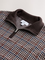 Braun - Check Quarter Zip Jumper - Bild 7 von 8