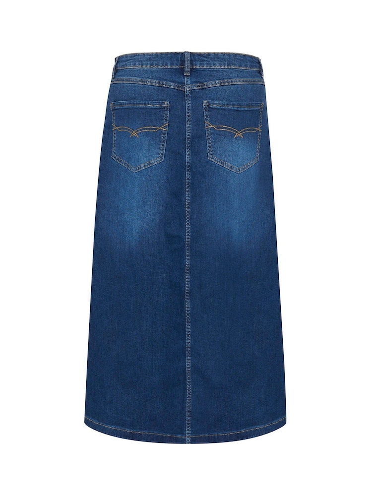CULTURE Blue Ami Button Denim Skirt - Image 6 of 6 CULTURE Blue Ami Button Denim Skirt - Image 6 of 6