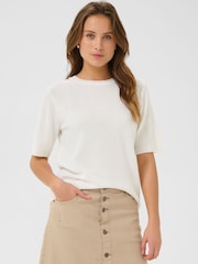 CULTURE White Hedi Arrow Short Sleeve Jumper - Image 1 of 6