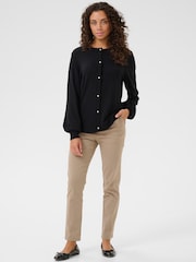 CULTURE Black Annemarie Scallop Long Sleeve Cardigan - Image 2 of 6