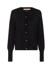 CULTURE Black Annemarie Scallop Long Sleeve Cardigan - Image 5 of 6