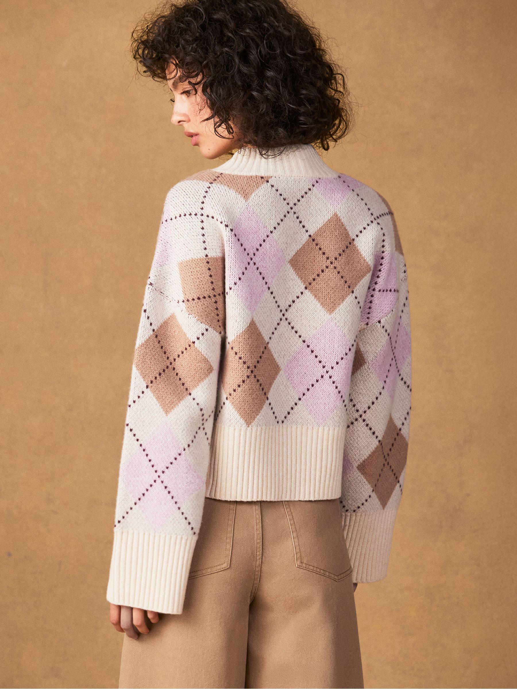 Buy Ro&Zo Pink Multi Argyle Wool Jumper from Next USA