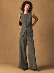 Ro&Zo Green Pinstripe Tailored Trousers - Image 1 of 6