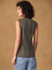 Ro&Zo Green Petite Pinstripe Waistcoat - Image 2 of 6