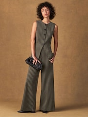 Ro&Zo Green Petite Pinstripe Waistcoat - Image 5 of 6