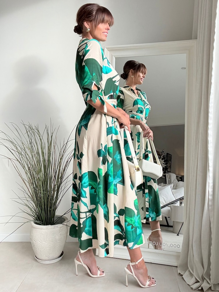 Style Cheat Green Daphne Belted Shirt Dress - Image 2 of 4 Style Cheat Green Daphne Belted Shirt Dress - Image 2 of 4