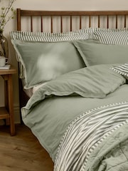 Yard Bay Green Hebden Washed Cotton Duvet Cover and Pillowcase Set - Image 2 of 4