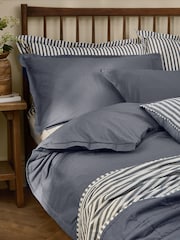Yard Denim Blue Hebden Washed Cotton Duvet Cover and Pillowcase Set - Image 2 of 4