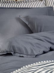 Yard Denim Blue Hebden Washed Cotton Duvet Cover and Pillowcase Set - Image 4 of 4