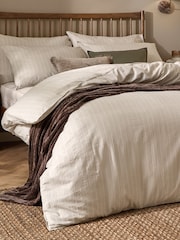 Yard Natural Linear Striped Cotton Duvet Cover and Pillowcase Set - Image 3 of 4