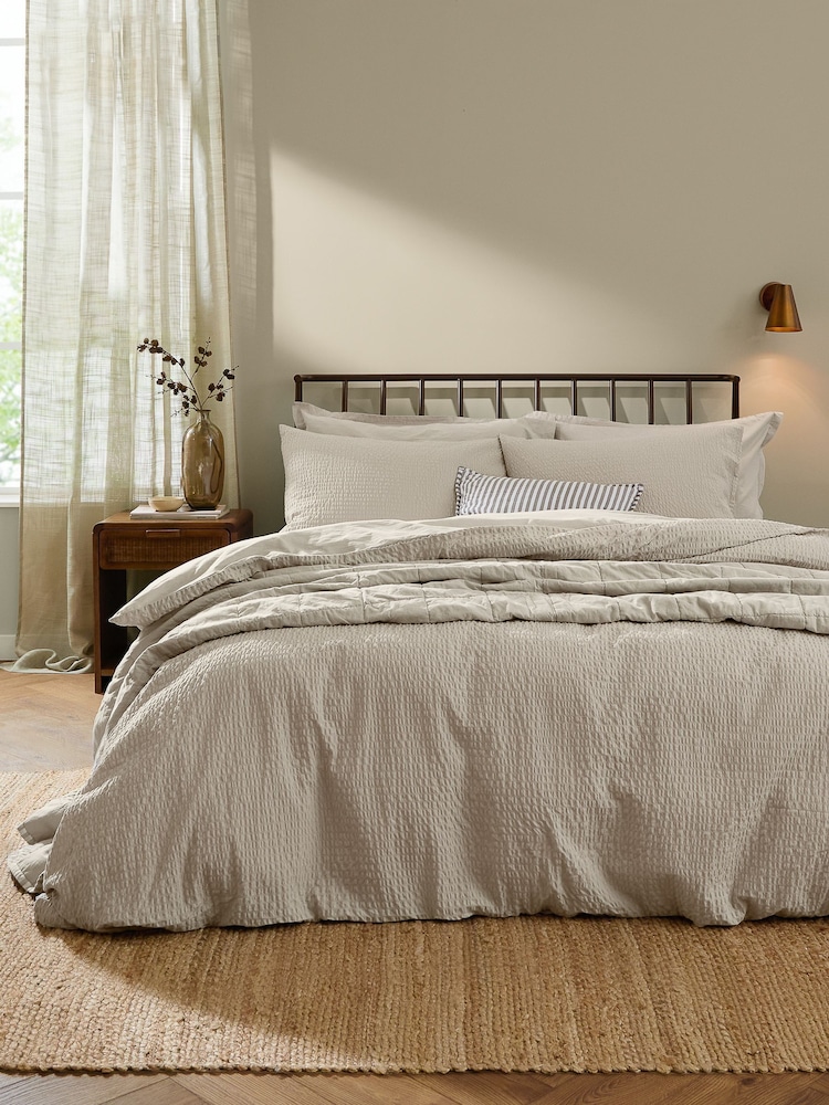 Yard Stone Hebden Cotton Seersucker Duvet Cover and Pillowcase Set - Image 1 of 3 Yard Stone Hebden Cotton Seersucker Duvet Cover and Pillowcase Set - Image 1 of 3