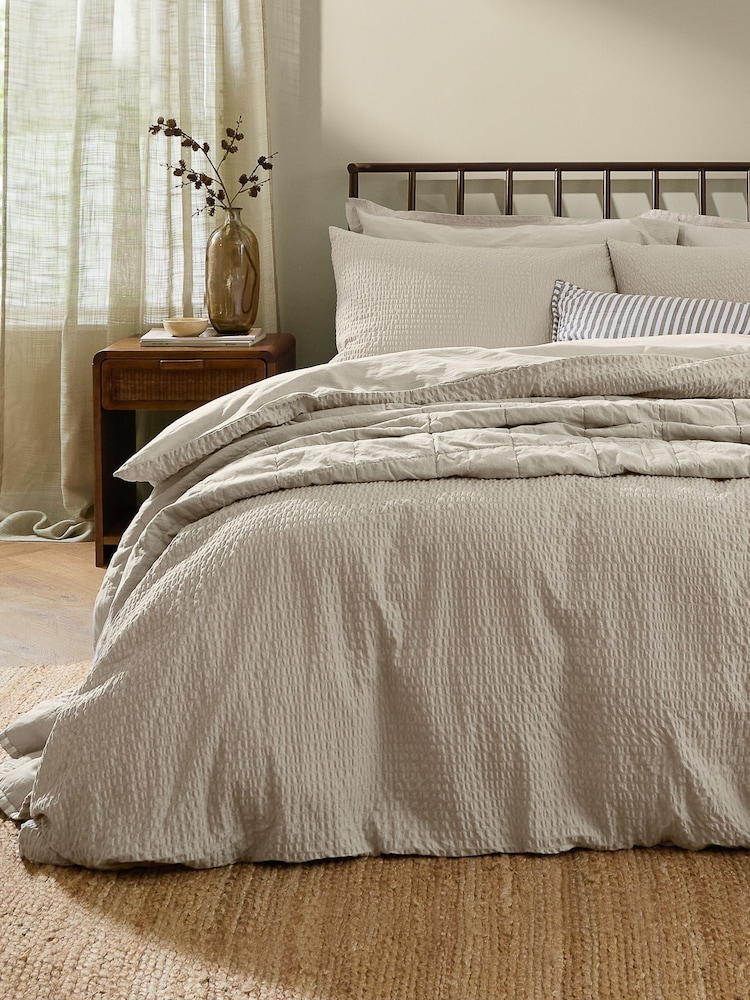 Yard Stone Hebden Cotton Seersucker Duvet Cover and Pillowcase Set - Image 3 of 3 Yard Stone Hebden Cotton Seersucker Duvet Cover and Pillowcase Set - Image 3 of 3