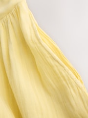 Giallo - Mini Vestito estivo a fascia in jersey intrecciato - Immagine 6 di 7