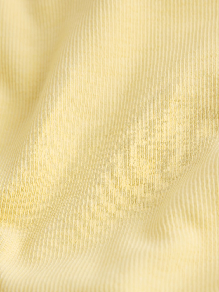 Giallo - Mini Vestito estivo a fascia in jersey intrecciato - Immagine 7 di 7