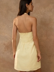 Yellow Halter Bow Mini Dress - Image 3 of 7