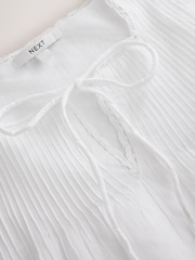 White Broderie Tie Front Mini Dress - Image 2 of 3