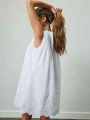 White Broderie Tie Front Mini Dress - Image 5 of 9
